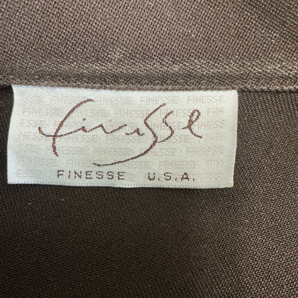 FINESSE VINTAGE BROWN DOUBLE BREASTED POLYESTER TRENCH JACKET SIZE L - Picture 3 of 3